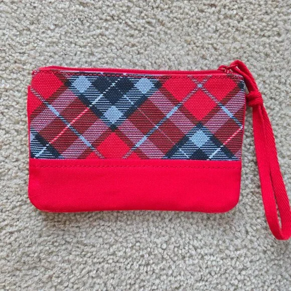 Lands' End NEW Canvas Plaid Wristlet Clutch - Picture 2 of 6